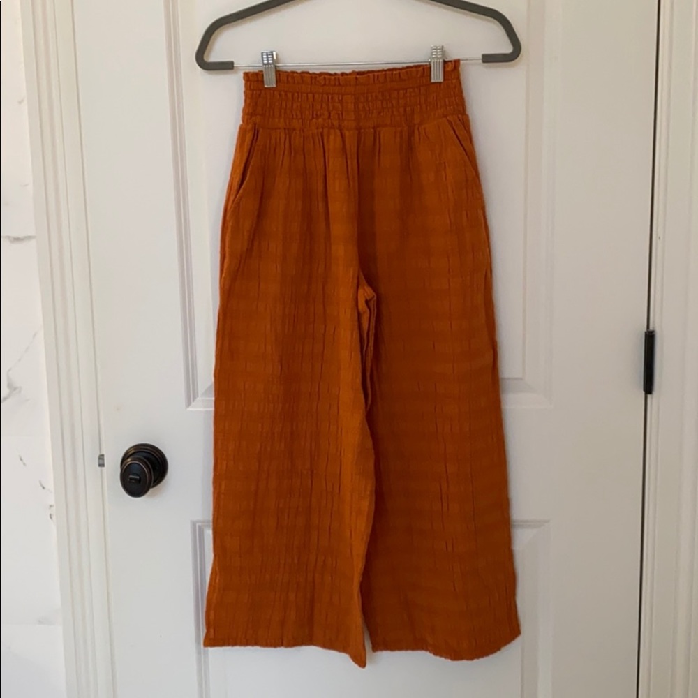 Aerie rust wide leg ankle length pant